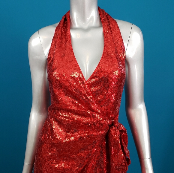🆕️💃🎬 CITY GODDESS LONDON Sequin Halter Maxi Dress // (NWT) - Picture 4 of 8